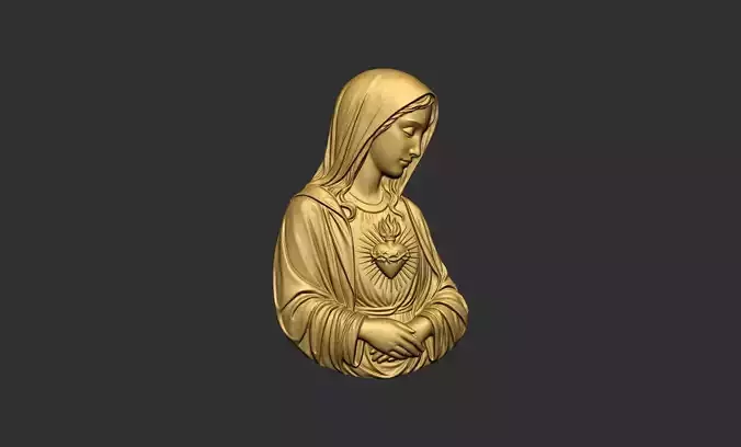 Virgin Mary with Sacred Heart Pendant