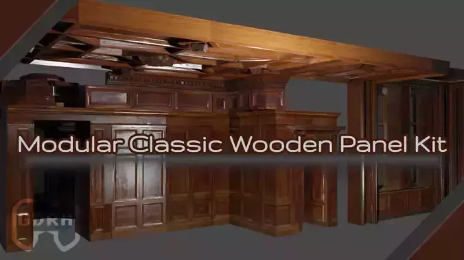 Classic Wooden Panel 3D Model Kit