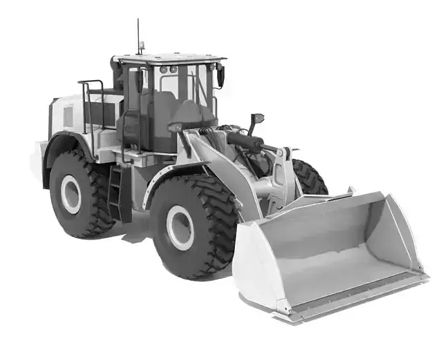 Wheel Loader White Low-poly 3D model
