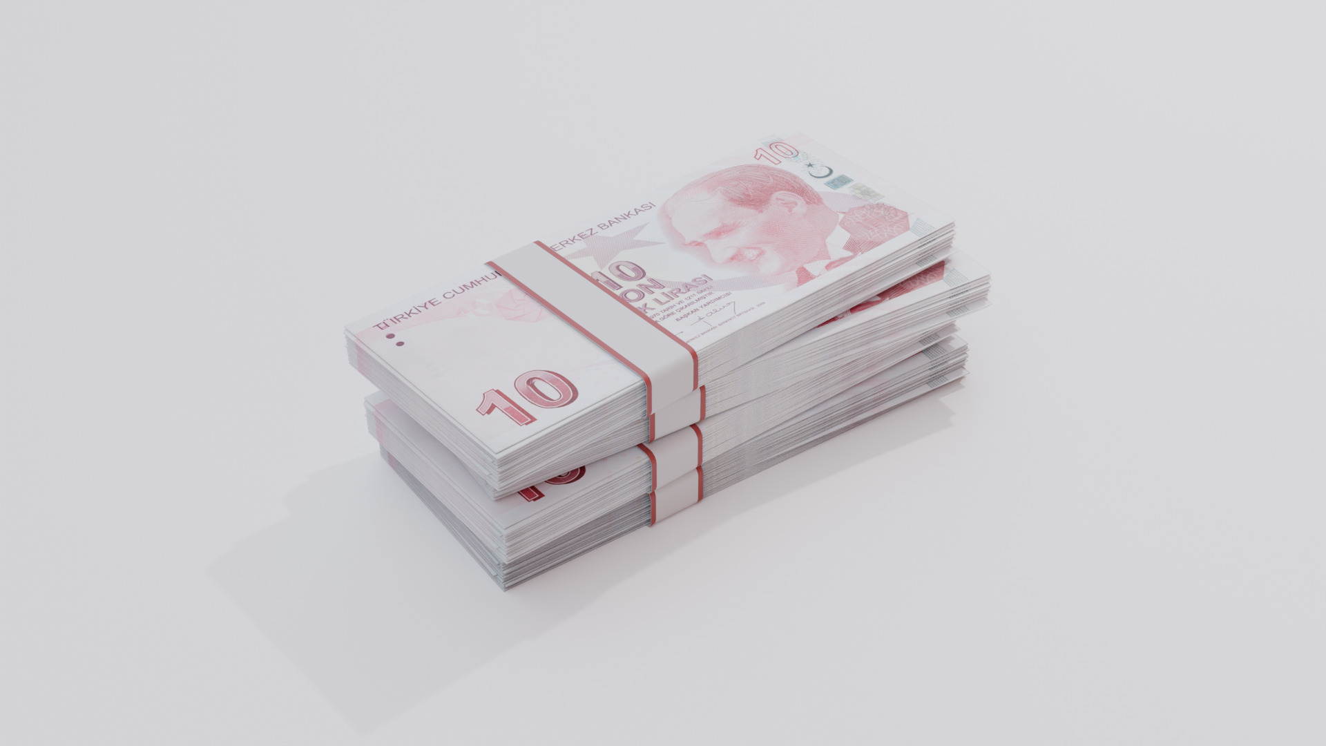10 Turkey Turkish lira Currency Low-poly 3D model_2