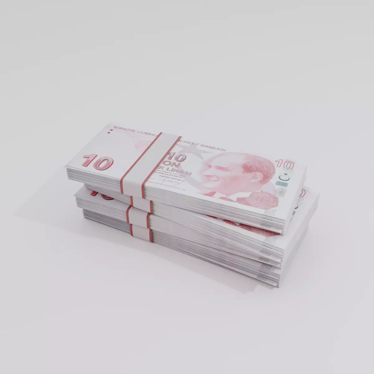 10 Turkey Turkish lira Currency Low-poly 3D model_0