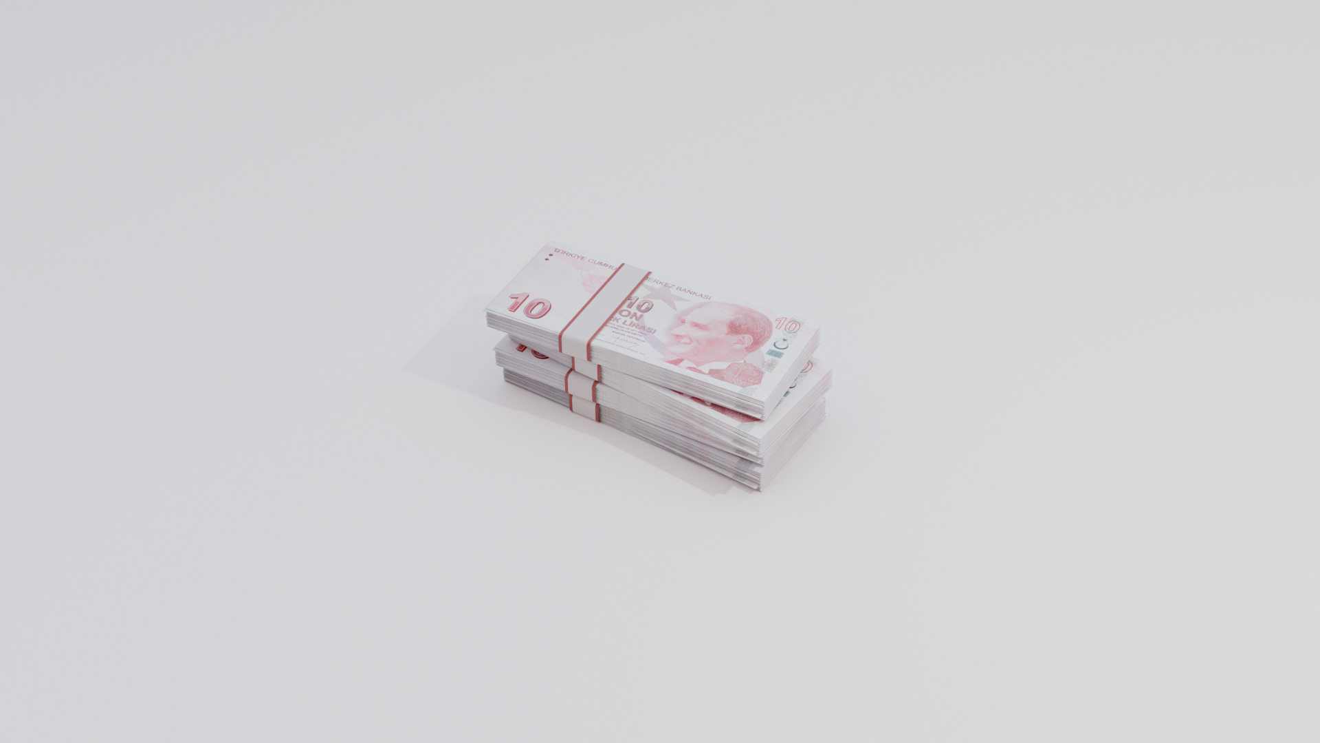 10 Turkey Turkish lira Currency Low-poly 3D model_4