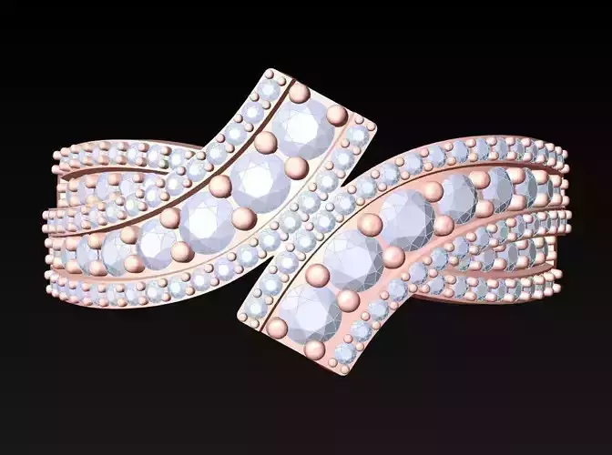 Diamond Ring - Womens Rings -  N123054 3D print model