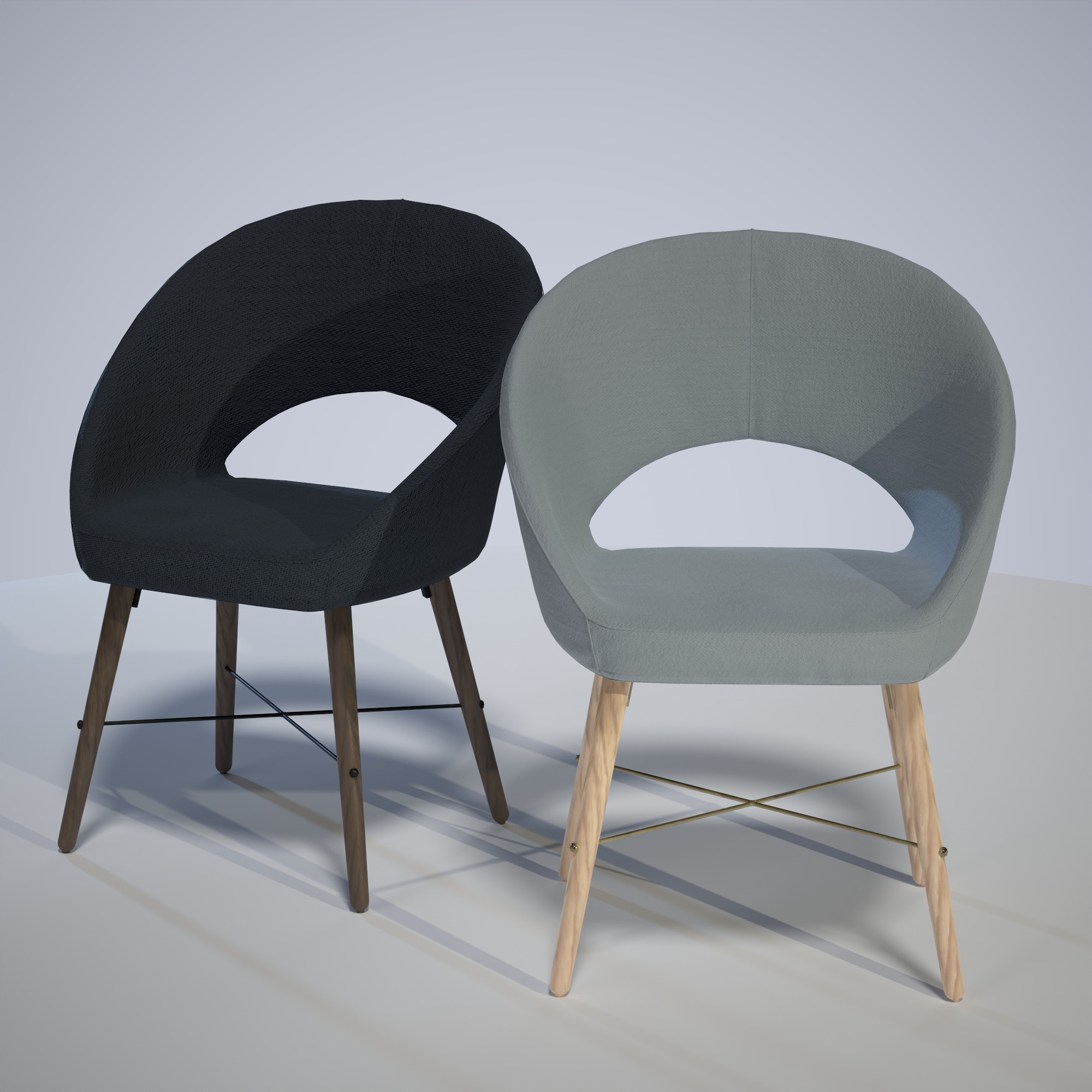 Chair Low-poly 3D model_3