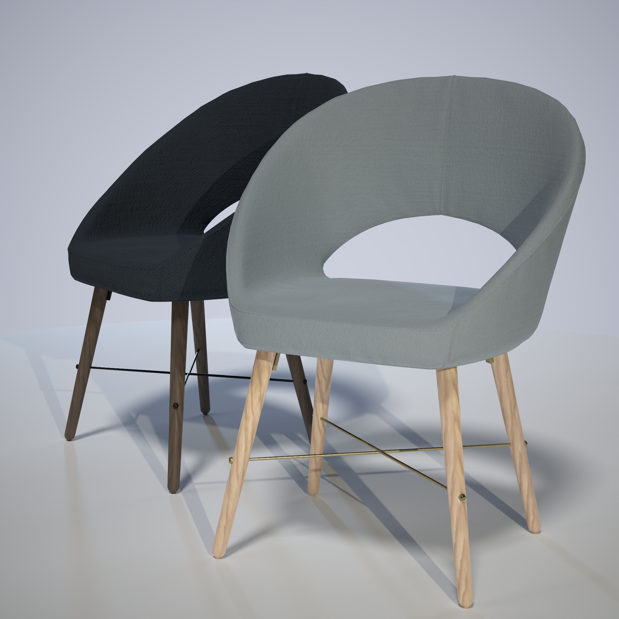 Chair Low-poly 3D model_7