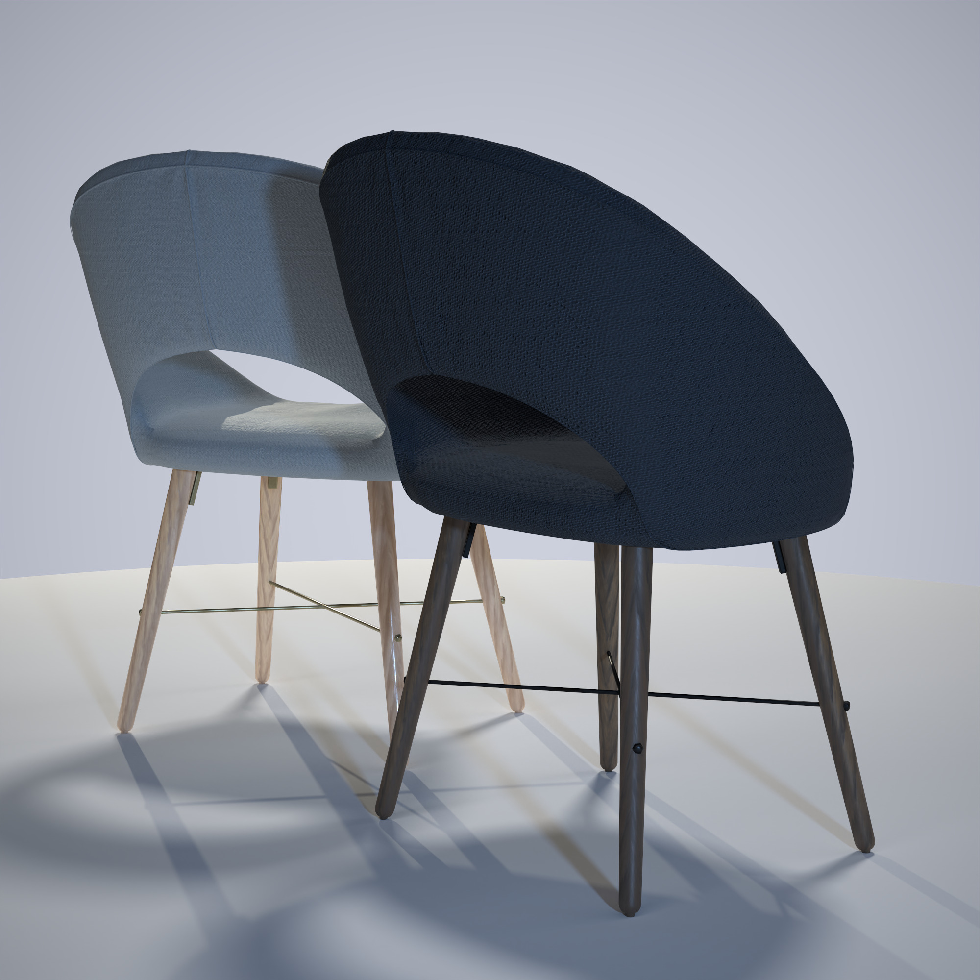 Chair Low-poly 3D model_6