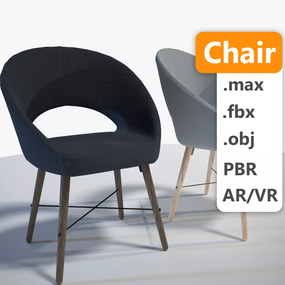 Chair Low-poly 3D model_0