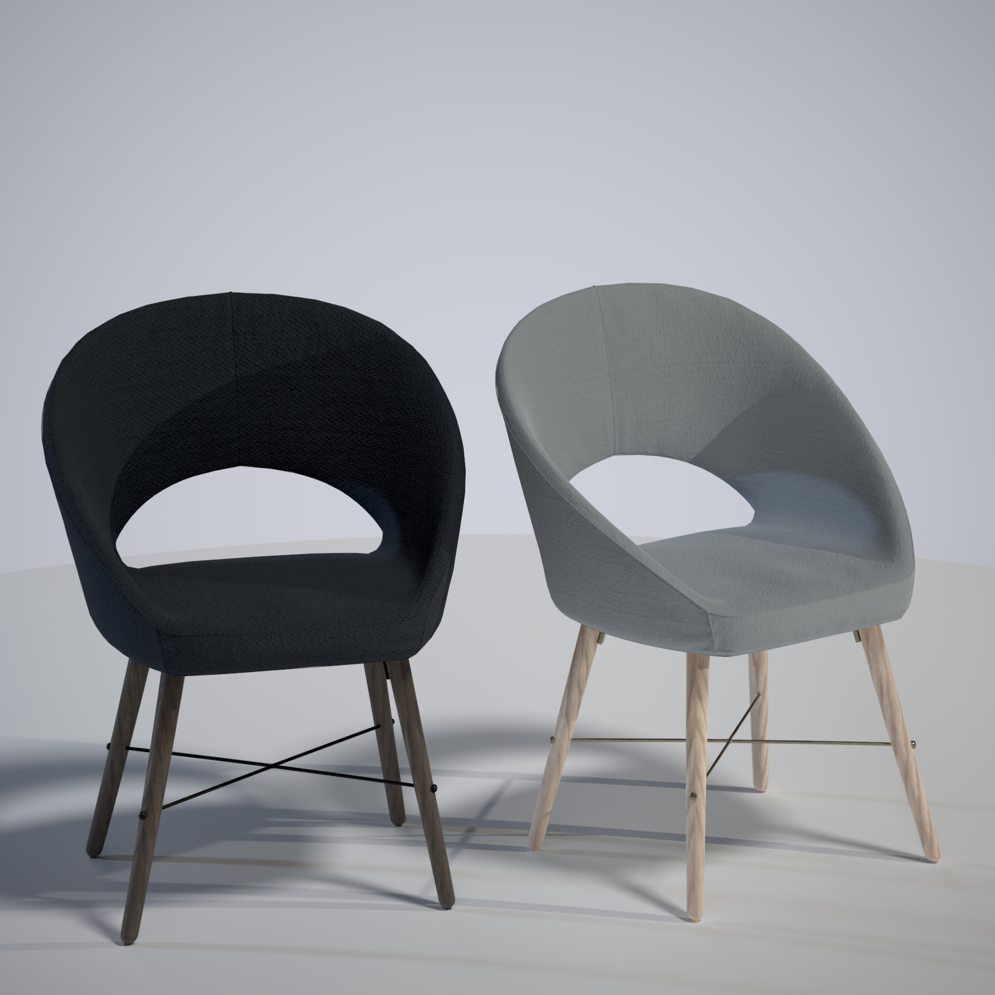 Chair Low-poly 3D model_2