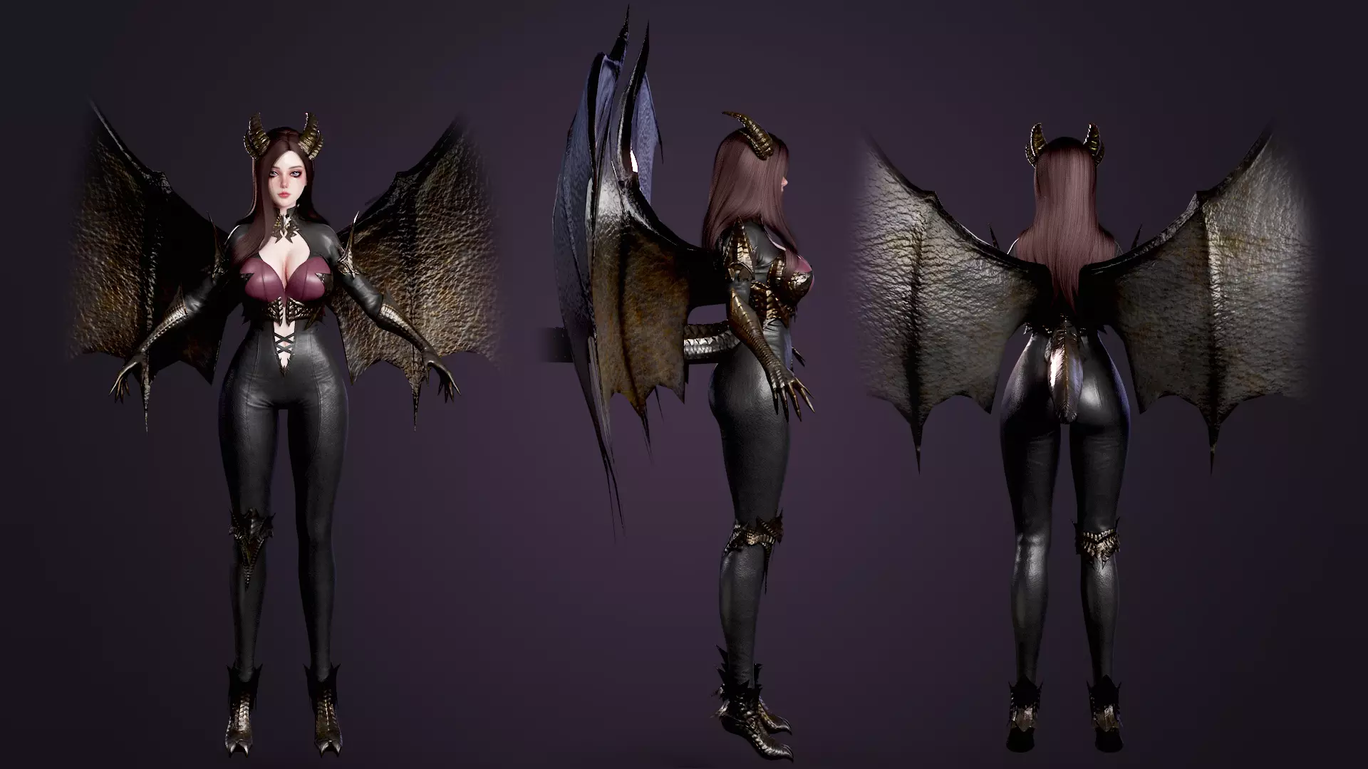 Dragon Girl Ezerys Low-poly 3D model_3