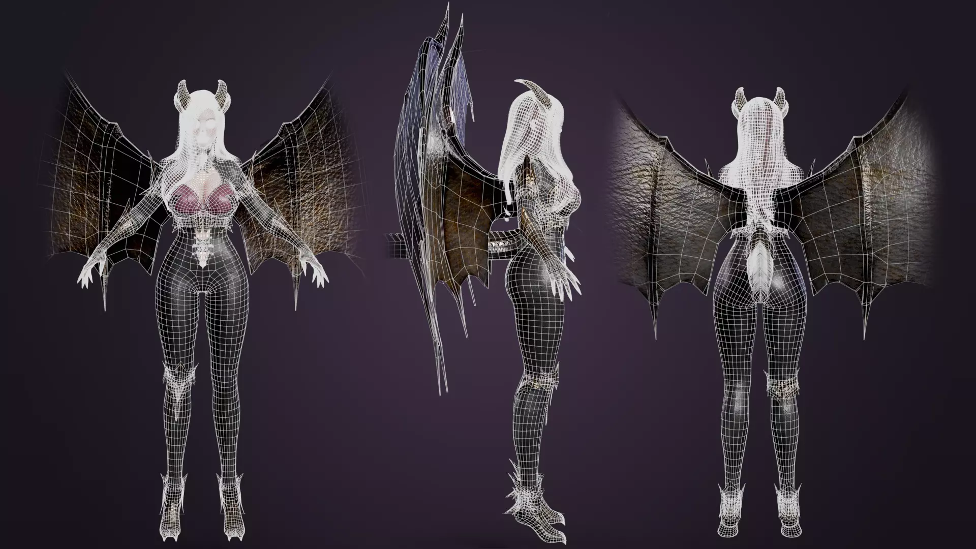 Dragon Girl Ezerys Low-poly 3D model_4