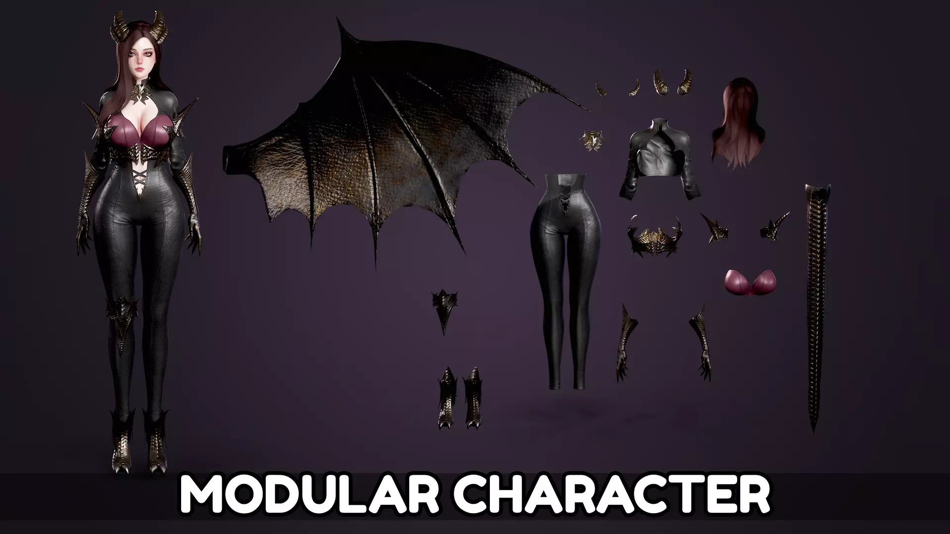 Dragon Girl Ezerys Low-poly 3D model_5