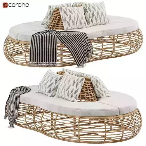 canggu lounger natural rattan sunbrella upholstery made in bali 
