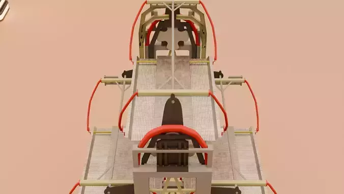 Lift Car Parking 3D Model Multi Level System Low-poly 3D model
