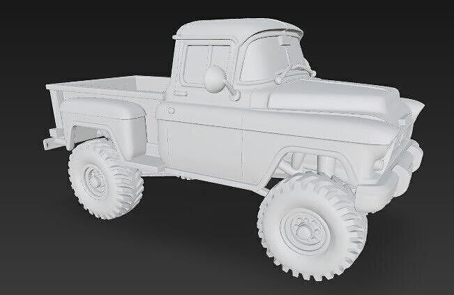 Classic Mechanical Pickup Truck 3D print model 5