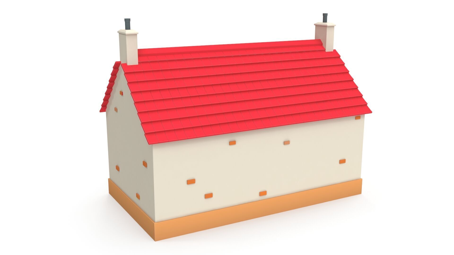 Cartoon house Low-poly 3D model_2