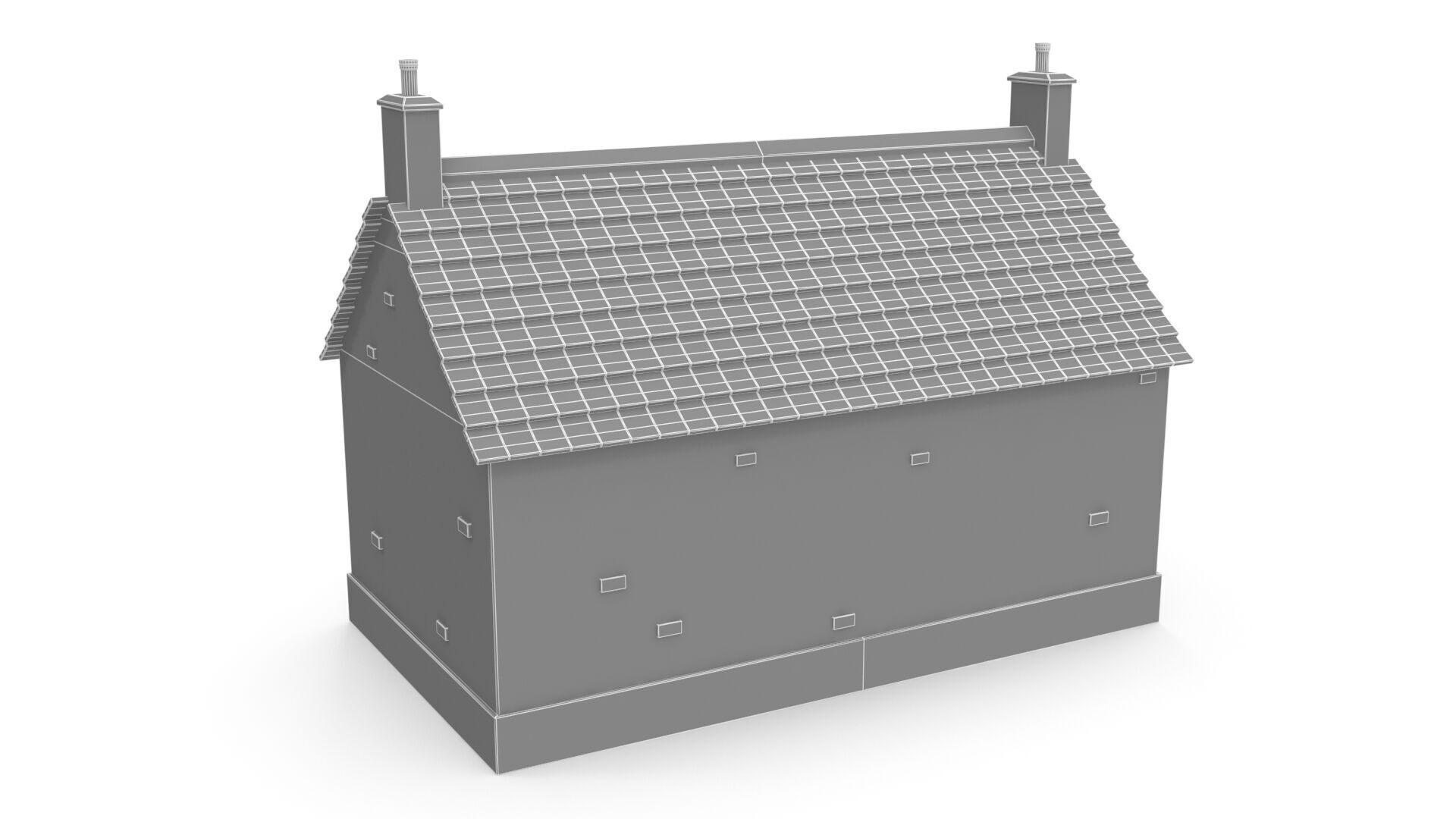 Cartoon house Low-poly 3D model_10