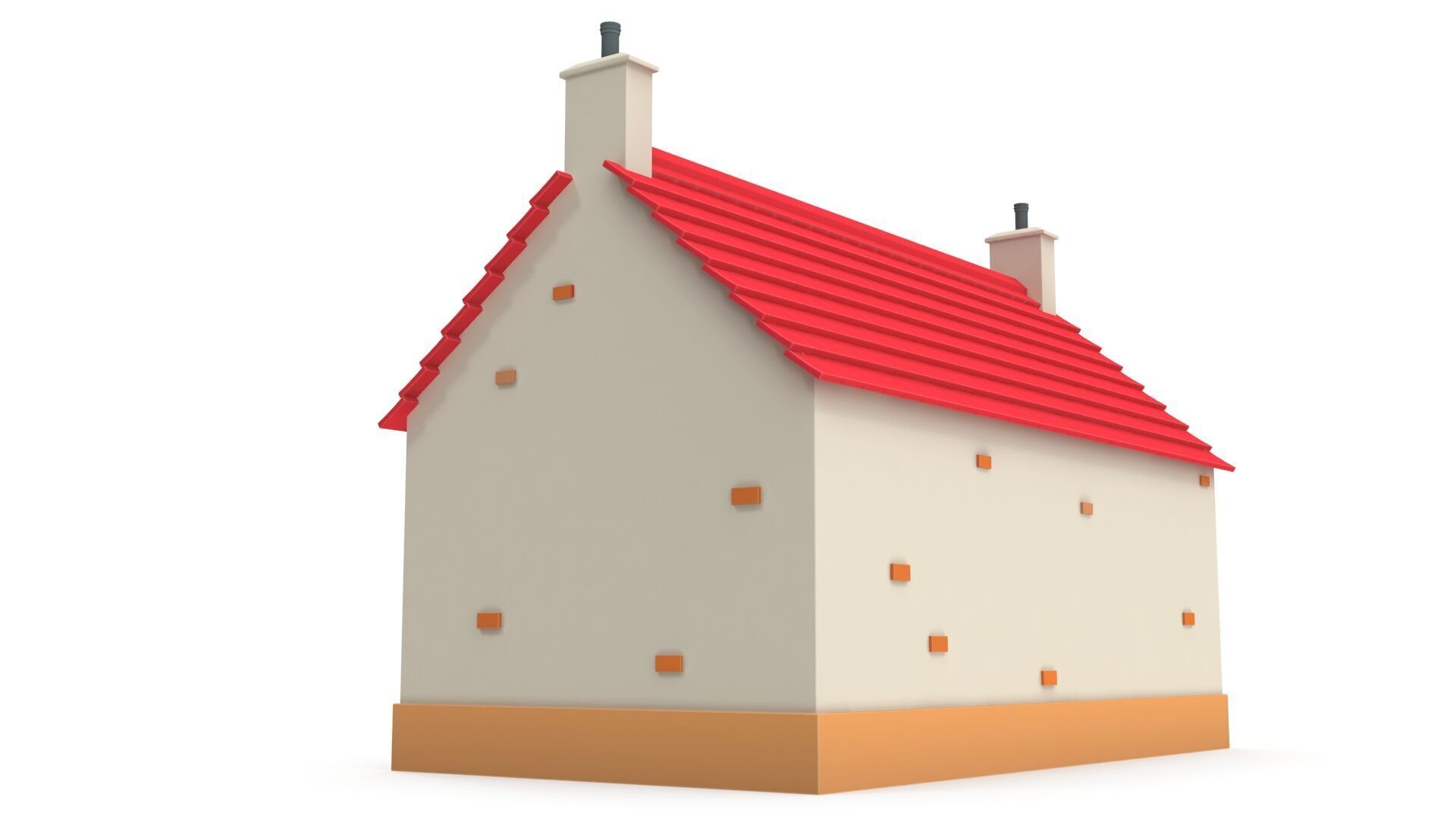 Cartoon house Low-poly 3D model_7