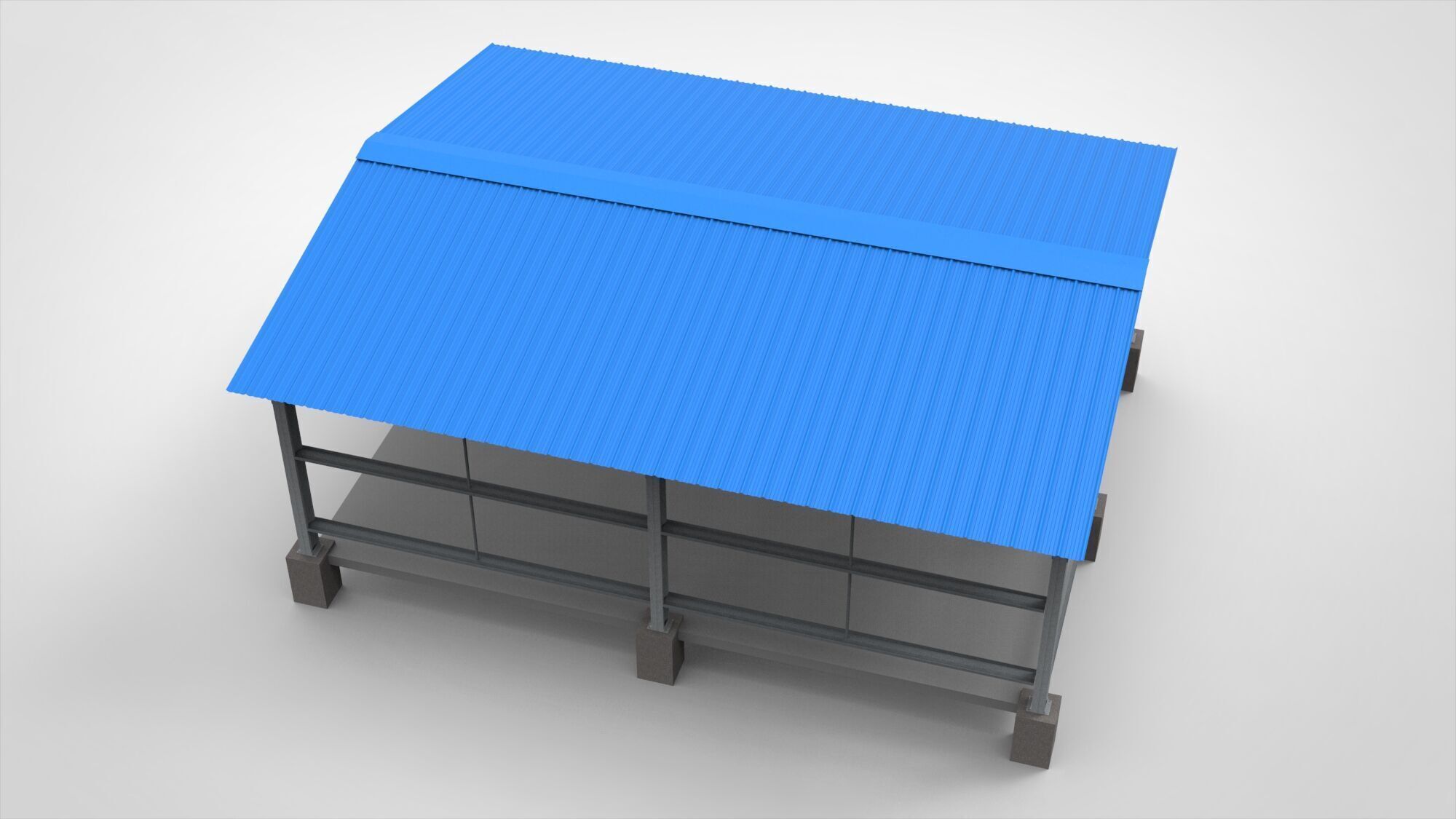 Industrial Metal Hangar 3D model_6