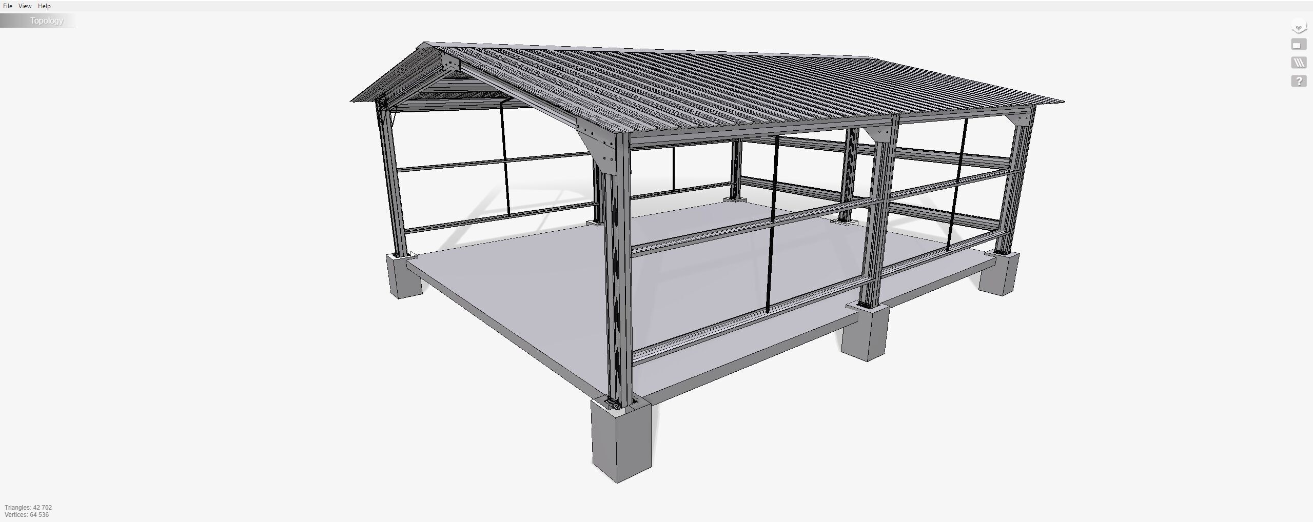 Industrial Metal Hangar 3D model_8