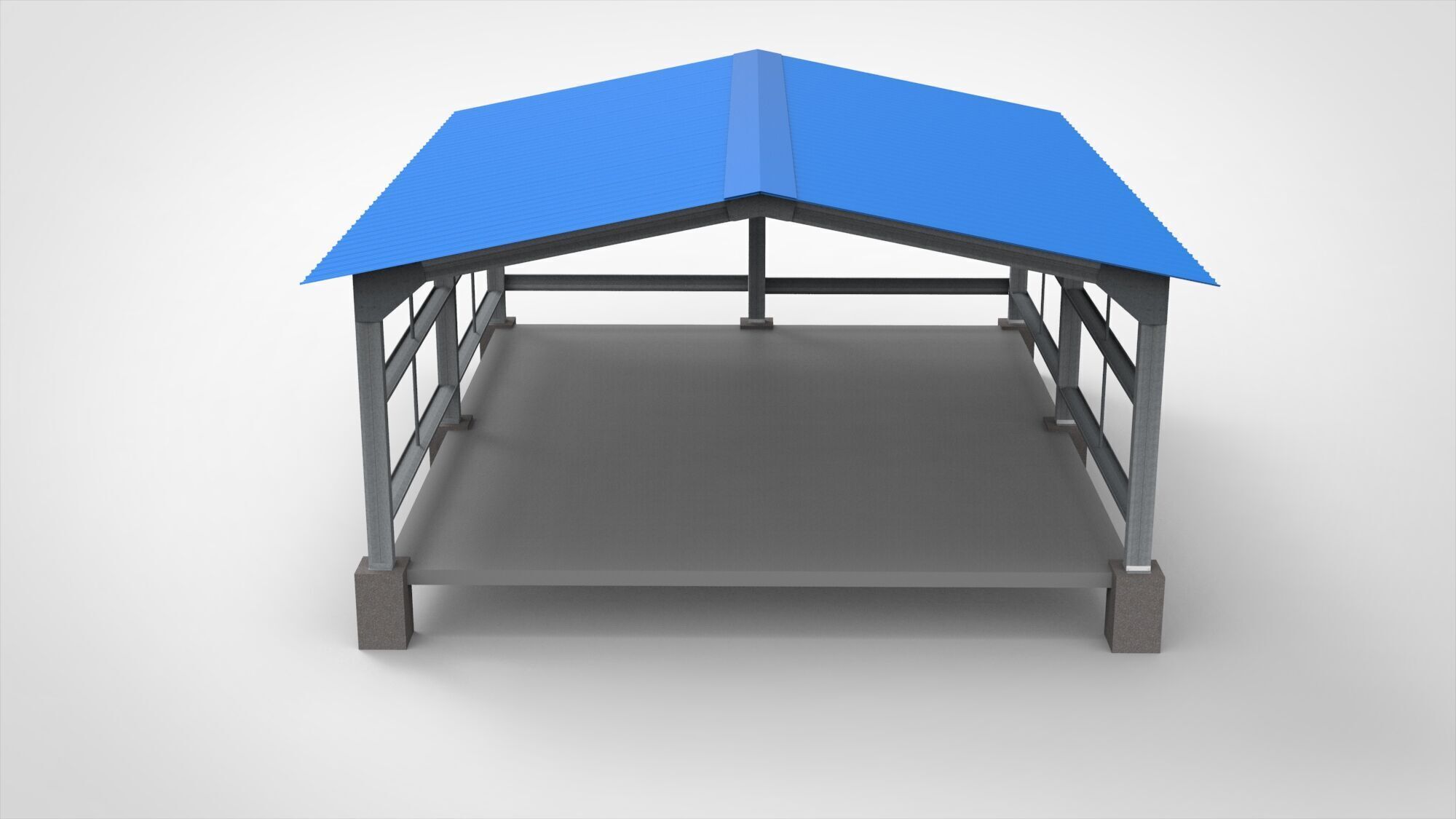 Industrial Metal Hangar 3D model_4