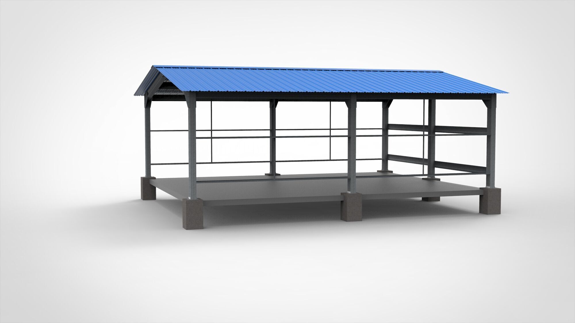 Industrial Metal Hangar 3D model_5