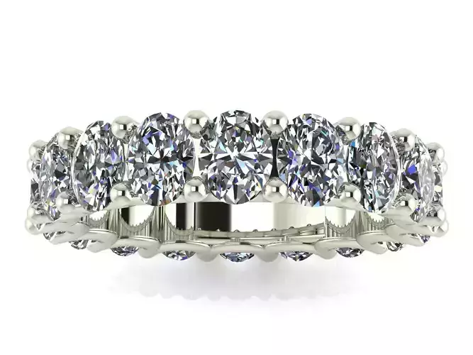 U - Shaped Eternity Bands - Oval Cut - Various stone sizes 3D print model