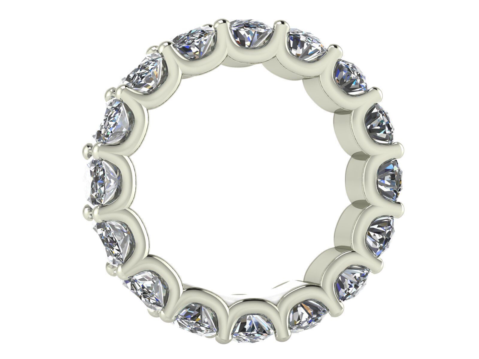 U - Shaped Eternity Bands - Oval Cut - Various stone sizes 3D print model_7