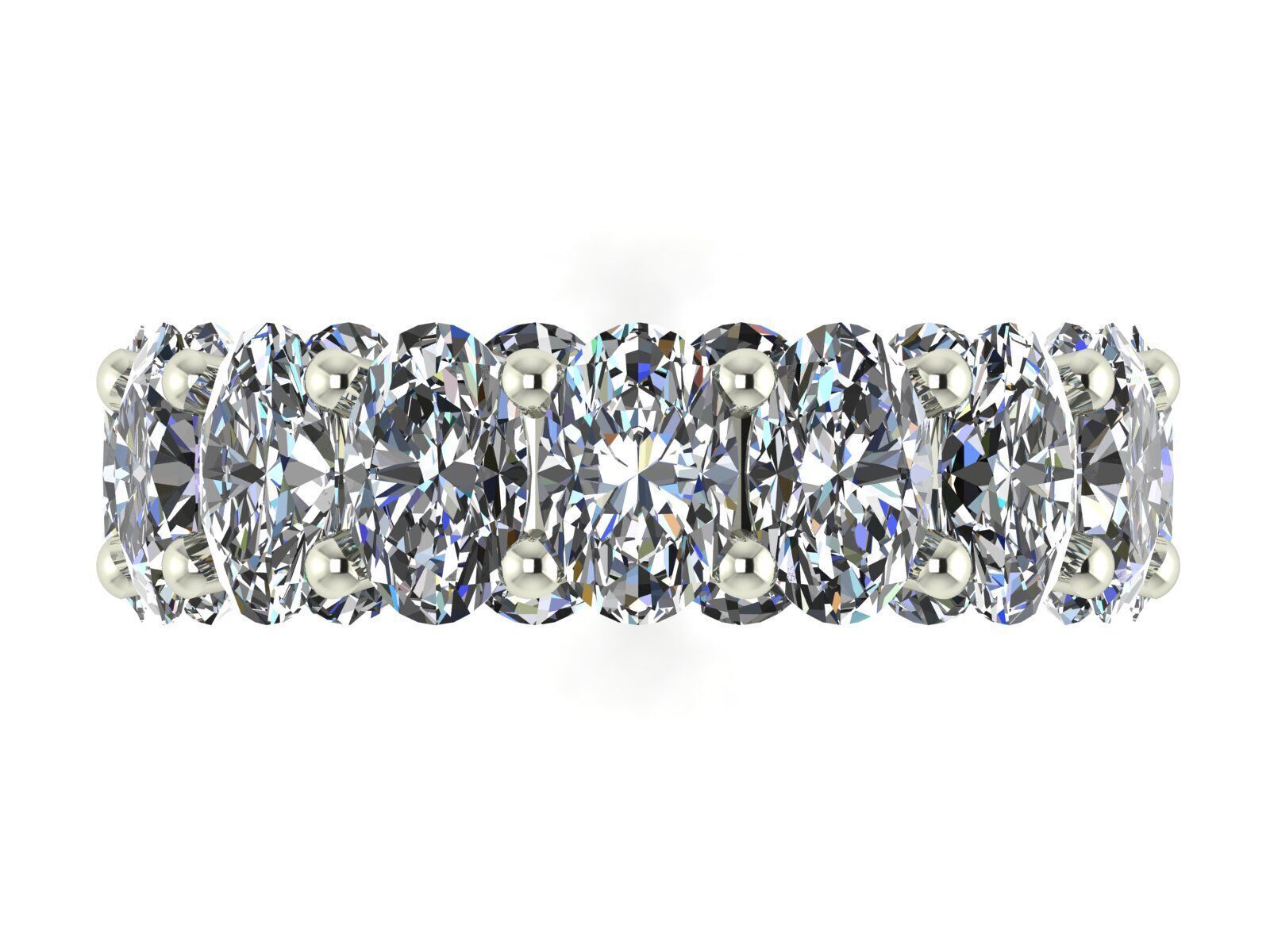 U - Shaped Eternity Bands - Oval Cut - Various stone sizes 3D print model_10