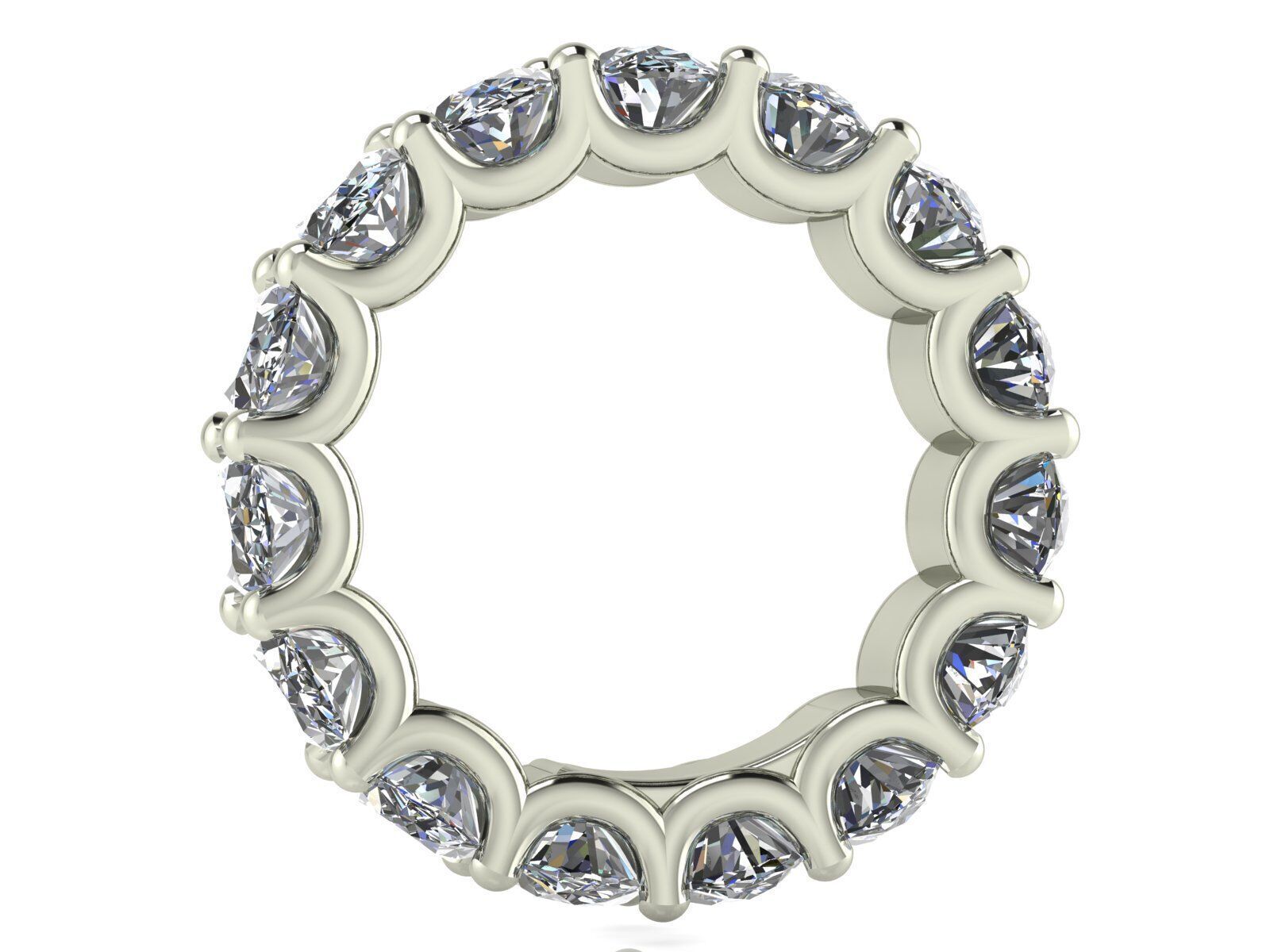 U - Shaped Eternity Bands - Oval Cut - Various stone sizes 3D print model_13