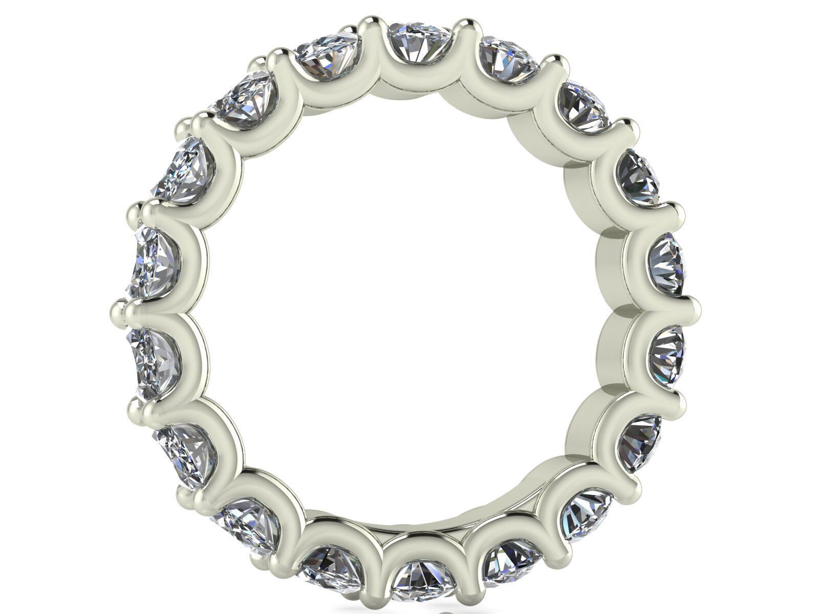 U - Shaped Eternity Bands - Oval Cut - Various stone sizes 3D print model_2