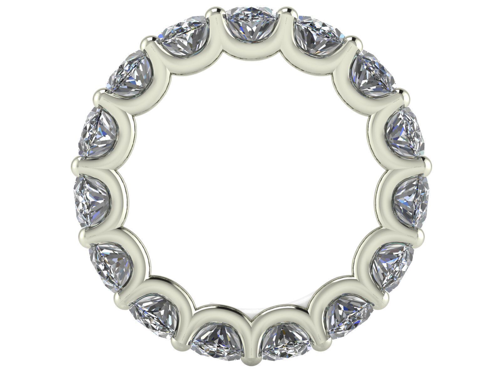 U - Shaped Eternity Bands - Oval Cut - Various stone sizes 3D print model_11