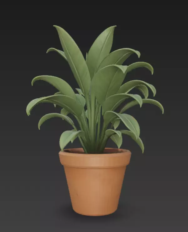 Potted Indoor Plant Decorative Greenery 3D Model Free 3D model