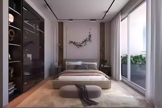 Master bedroom interior 3D model