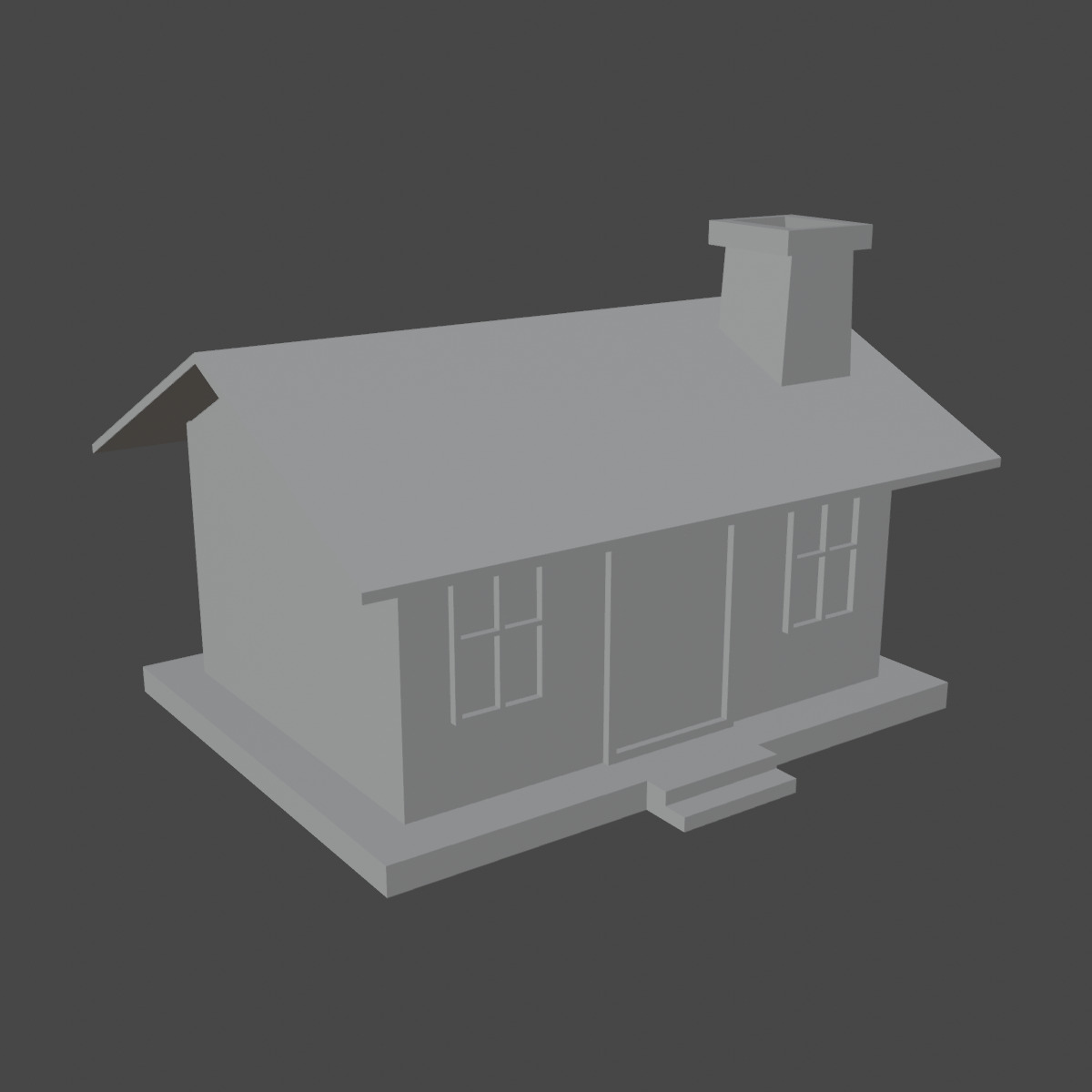 Low Poly House 01 Low-poly 3D model_8