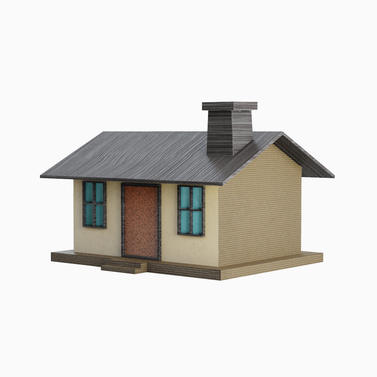Low Poly House 01 Low-poly 3D model_2