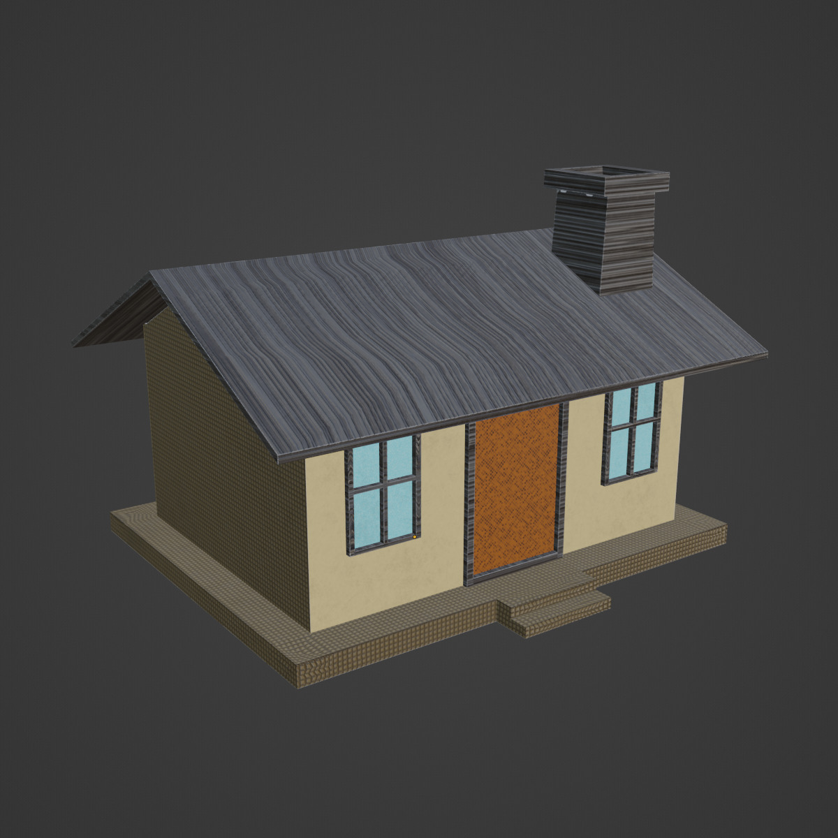 Low Poly House 01 Low-poly 3D model_6