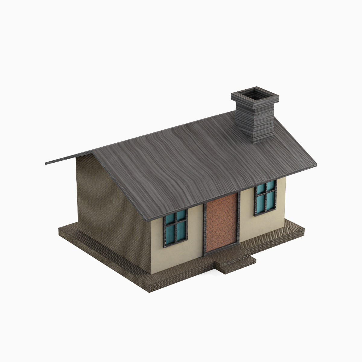 Low Poly House 01 Low-poly 3D model_4