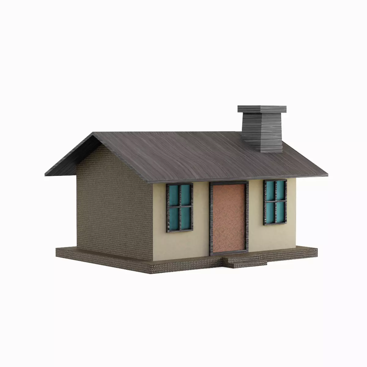 Low Poly House 01 Low-poly 3D model_0