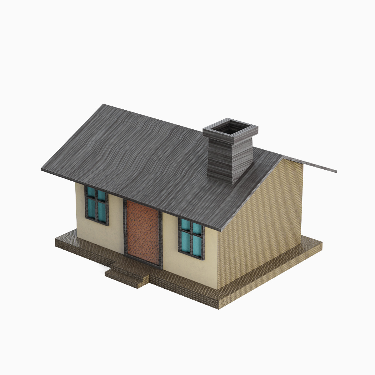 Low Poly House 01 Low-poly 3D model_5