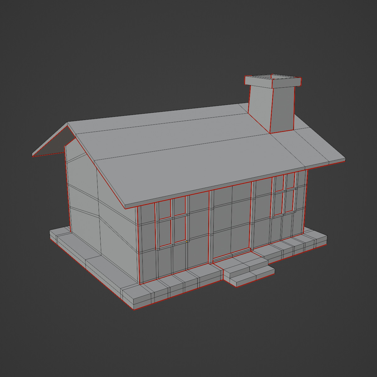 Low Poly House 01 Low-poly 3D model_9