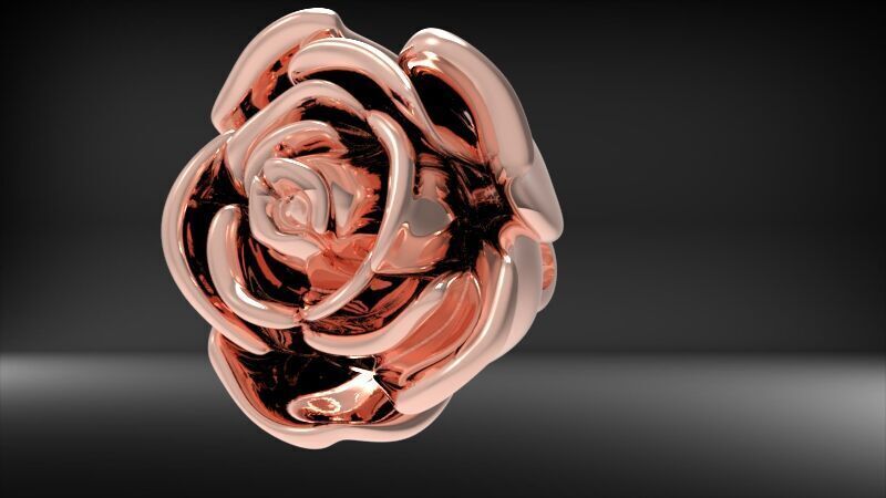 Vintage Rose Bud Pendant 3D print model_22