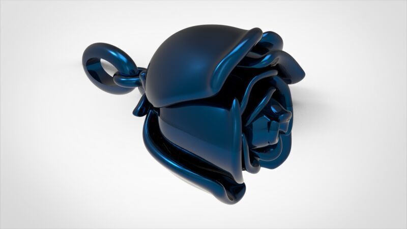 Vintage Rose Bud Pendant 3D print model_26