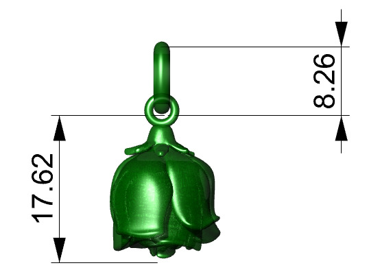 Vintage Rose Bud Pendant 3D print model_29