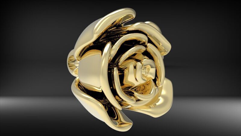 Vintage Rose Bud Pendant 3D print model_11