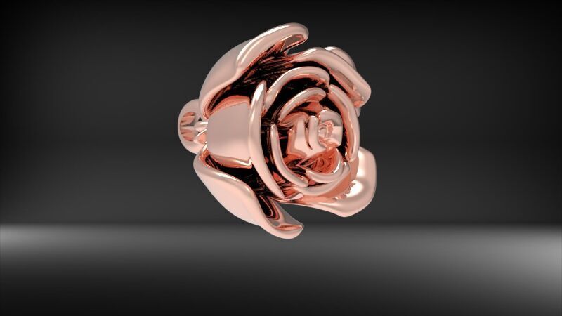 Vintage Rose Bud Pendant 3D print model_8