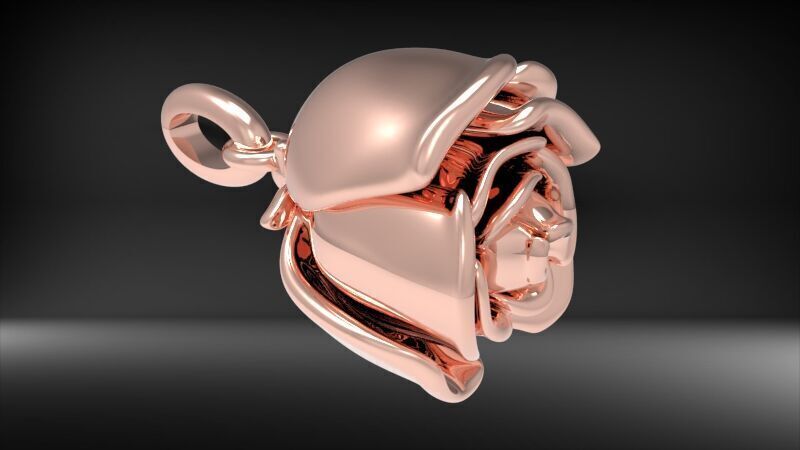 Vintage Rose Bud Pendant 3D print model_28
