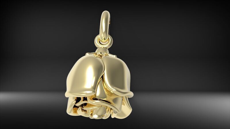 Vintage Rose Bud Pendant 3D print model_14