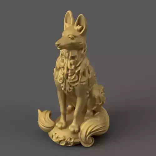 Elegant Dog Sculpture STL 3D Model for Dog Lovers