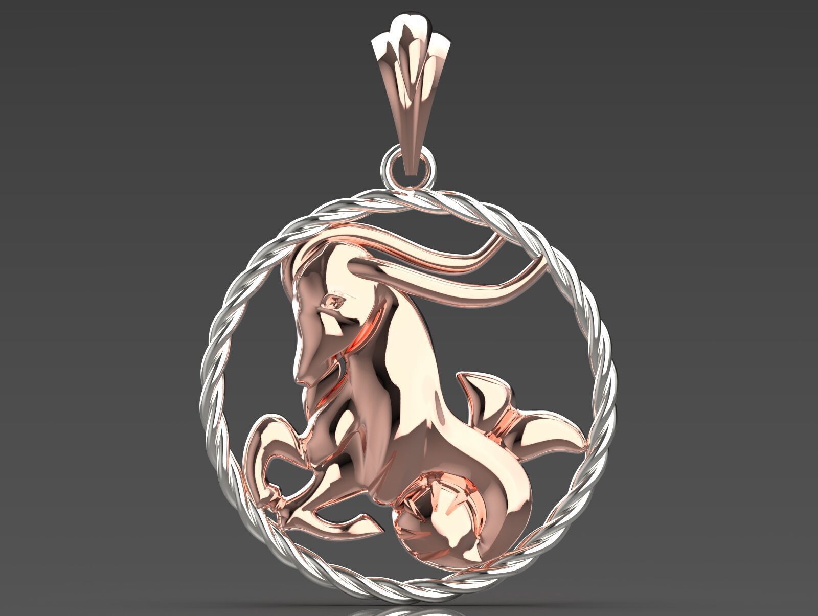 Gold pendant symbolizing the month of april gp0247 3D print model_15