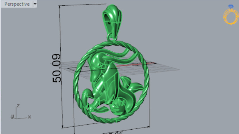 Gold pendant symbolizing the month of april gp0247 3D print model_7